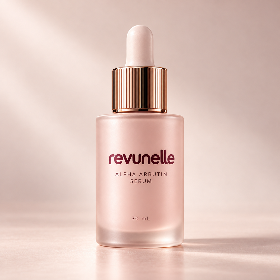 REVUNELLE Alpha Arbutin Serum 30 mL — packaging concept
