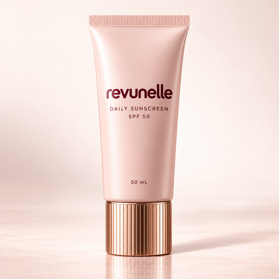REVUNELLE Daily Sunscreen SPF 50 50 mL — individual product packaging concept