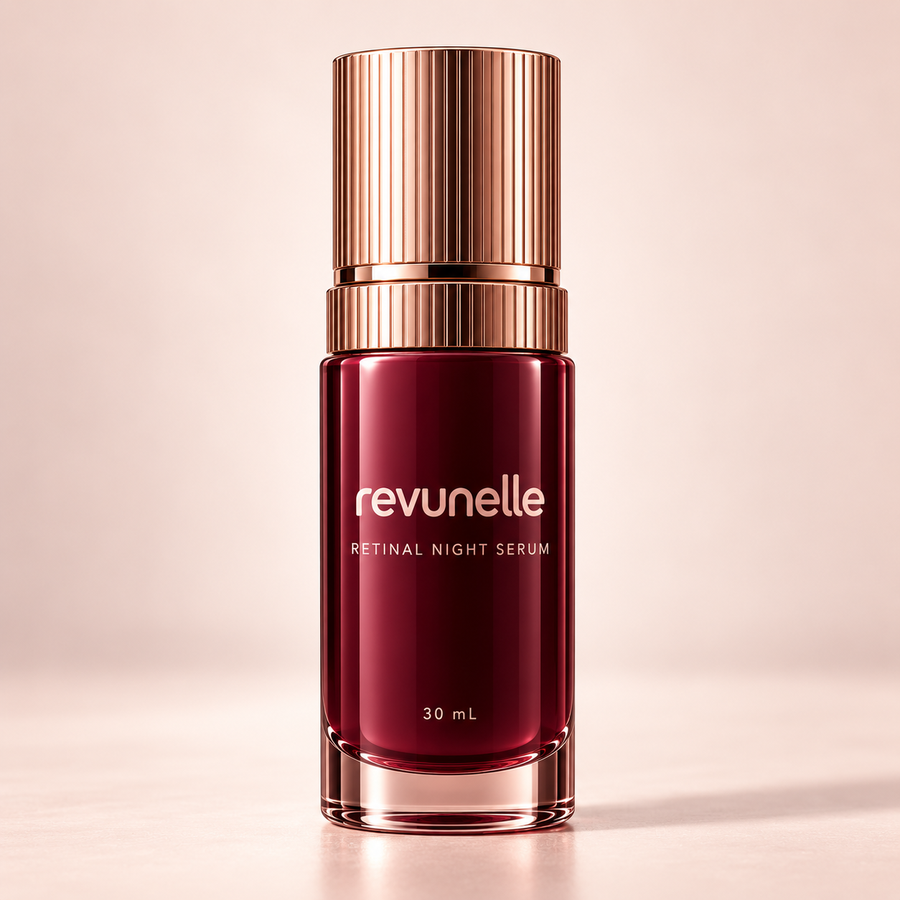 REVUNELLE Retinal Night Serum 30 mL — individual product packaging concept