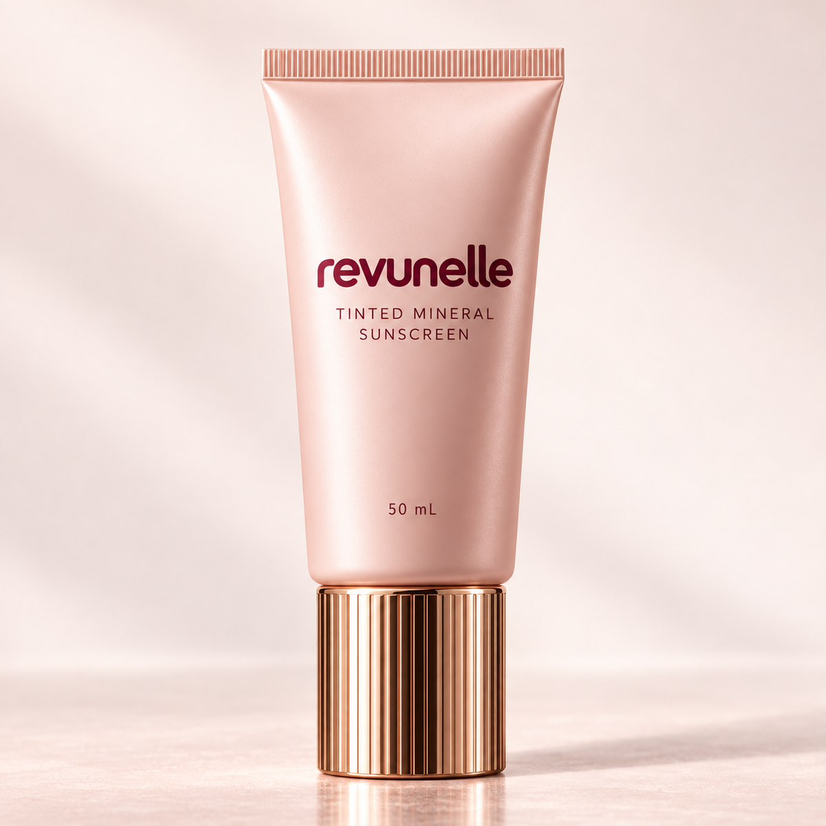 REVUNELLE Tinted Mineral Sunscreen 50 mL — individual product packaging concept